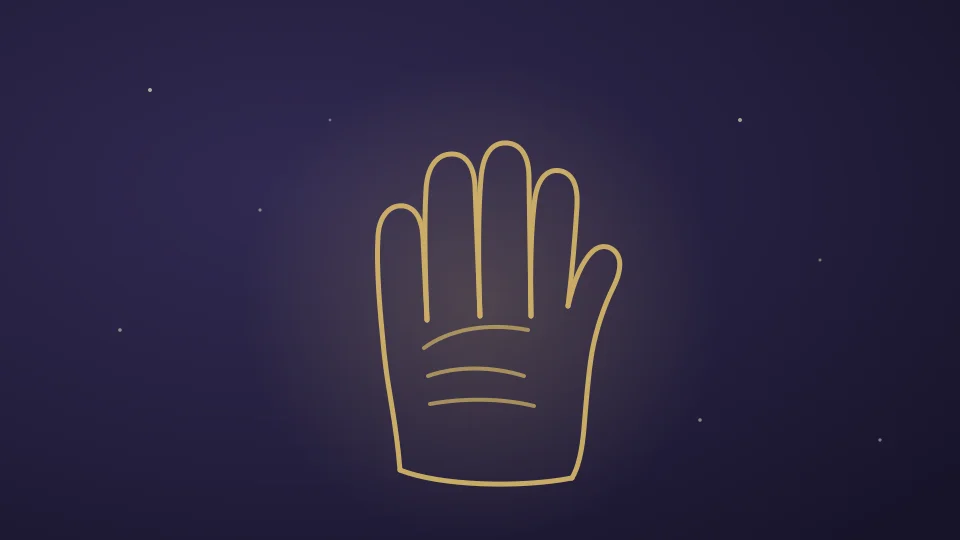 Open handpalm met zichtbare lijnen voor handlezen met AI