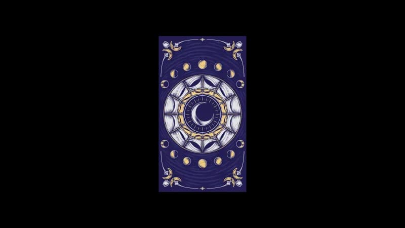 Tarotkaart-achterkant met maanfases voor een relatielegging